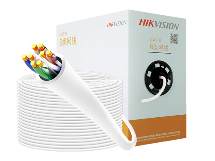 海康威视HIKVISION 六类网线工程级无氧铜箱线千兆高速网络非屏蔽双绞线千兆布线专用305米/箱 DS-1LN6-UE-W