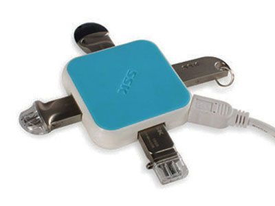 帝辛 SSK飚王缤纷 USB分线器 HUB一拖四集线扩展USB2.0 多外接口SHU030