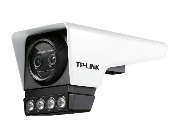 TP-LINK 400萬全彩夜視 雙鏡頭變焦 POE/DC雙供電室外防水高清監控攝像頭網絡攝像機 TL-IPC546MP雙目變焦版