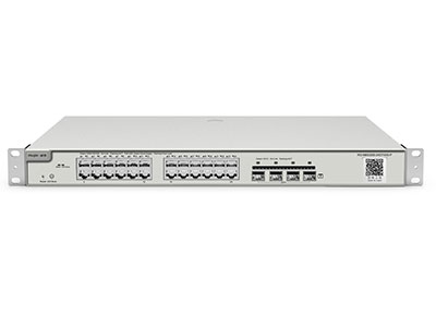 睿易  RG-NBS3200-24GT4XS-P	二层网管交换机，交换容量336Gbps，包转发率108Mpps，24个10/100/1000Mbps自适应电口交换机，固化4个SFP+万兆光口，支持VLAN、ACL、端口镜像、端口聚合等功能，支持睿易APP和MACC云平台统一管理。
