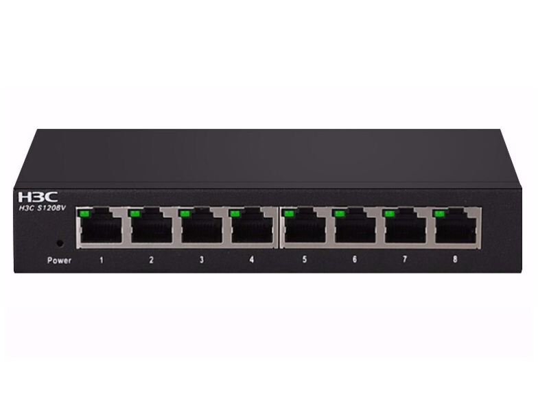 新華三（H3C）S1208V 8口千兆非網管企業級網絡交換機 分線分流器