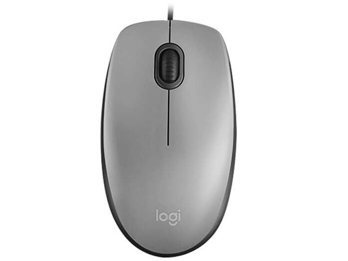 罗技（Logitech）M111有线静音鼠标笔记本台式机USB游戏办公家用光电 灰色