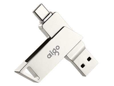 爱国者（aigo）128GB Type-C USB3.1 手机U盘 U350 双接口手机电脑两用
