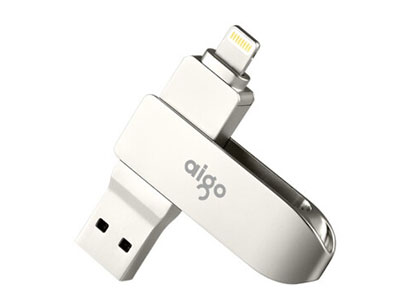 爱国者（aigo）128GB Lightning USB3.0 苹果U盘 U371 银色 苹果官方MFI认证 手机电脑两用