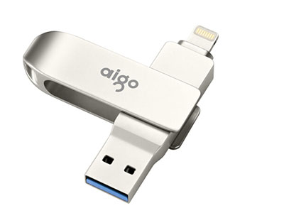  爱国者（aigo）64GB Lightning USB3.0 苹果U盘 U371 银色 苹果官方MFI认证 手机电脑两用