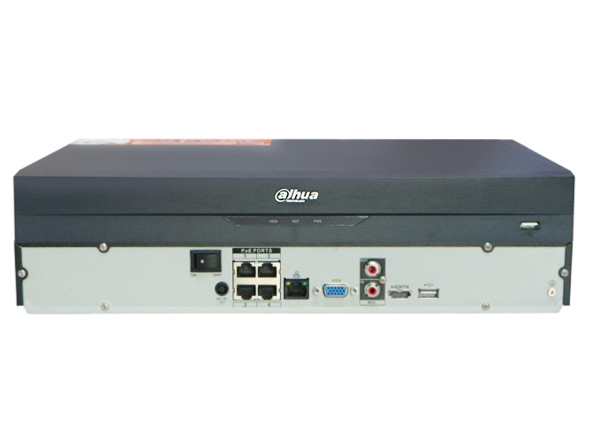 大华4路人脸识别2盘位POE硬盘录像机网线供电监控 DH-NVR2204-P-I