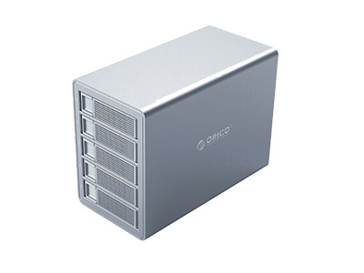 奥睿科(ORICO)2.5/3.5英寸五盘位硬盘柜 铝合金USB3.0笔记本台式机外接多盘硬盘盒子 银色3559U3