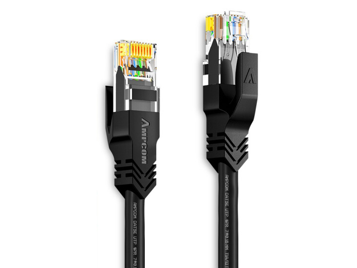 安普康（AMPCOM）超五類網線15米銅芯非屏蔽高速cat5e類8芯雙絞網絡連接線辦公家裝寬帶線 AMC5EBK716150