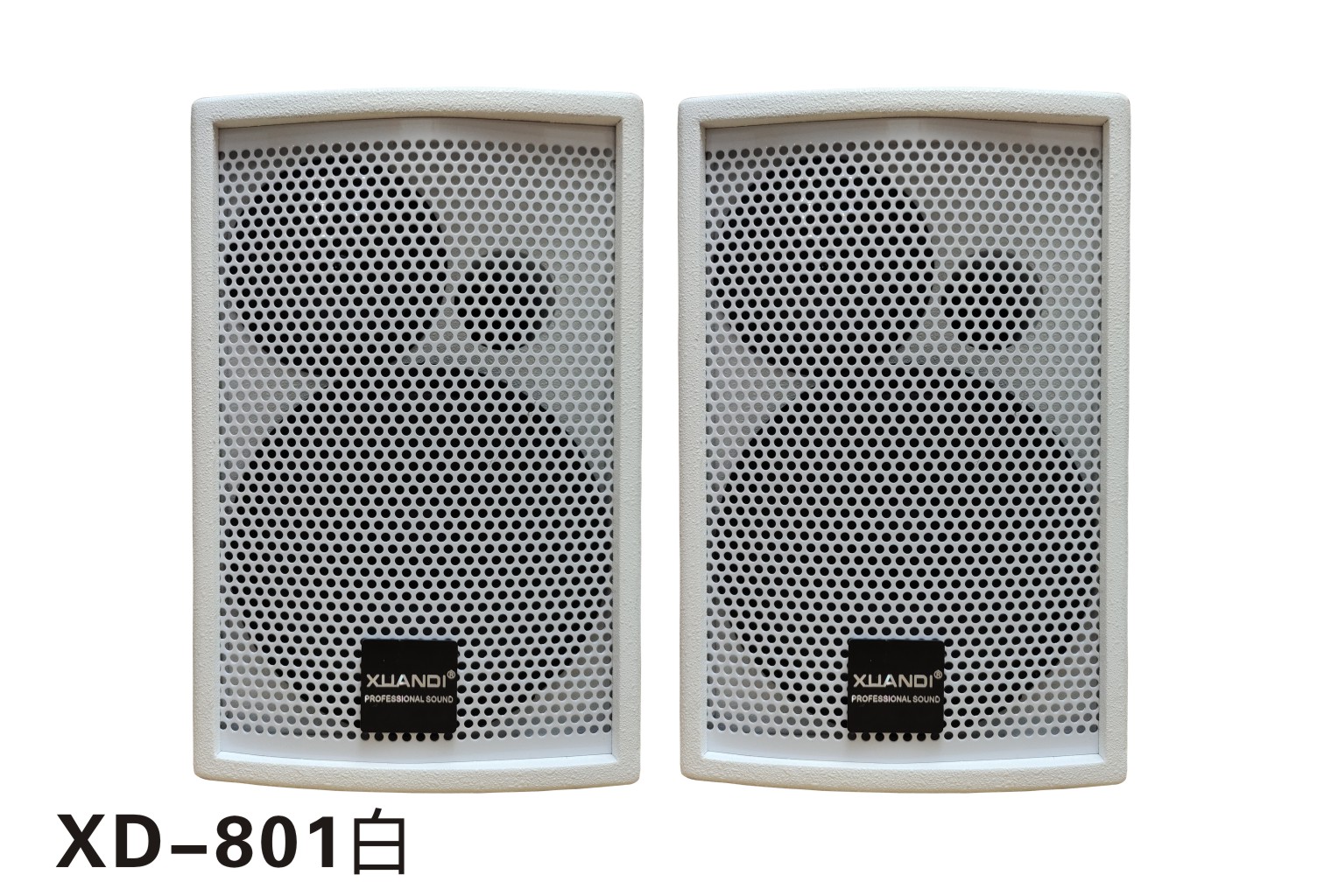 XUANDI炫笛  8寸音箱额定功率：120W 峰值功率：250W 灵敏度：95dB 频响：45Hz-20KHz 输入抗阻：8ohms 平均声压级：105dB 最大声压级：110dB 喇叭单元：35芯100磁8寸低音*1、3寸双50高音*1 尺寸：260*390*210（mm） 毛重：8kg