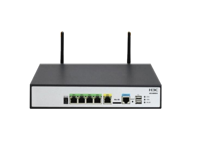 華三MSR810-W1*GE+1*SFP(WAN)、4*千兆電(LAN/WAN)；2*USB2.0 支持3G Modem擴展；支持TF卡；WLAN 2.4G 802.11b/g/n、外置天線 棒狀
