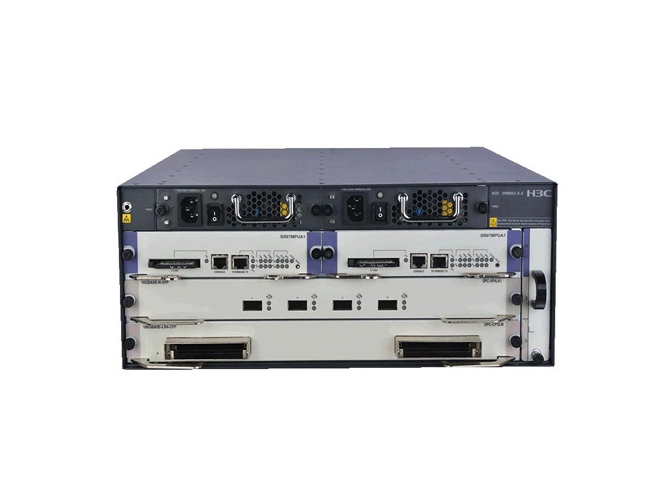 華三SR8802-X-SH3C SR8802-X-S 核心路由器主機，捆綁雙主控(MPUA1)，雙交流電源(650W)，16端口千兆以太網光口(SFP,LC) 8端口千兆以太網Combo口 2端口萬兆以太網光接口模塊(XFP,LC)(A類)；含主機軟件。
