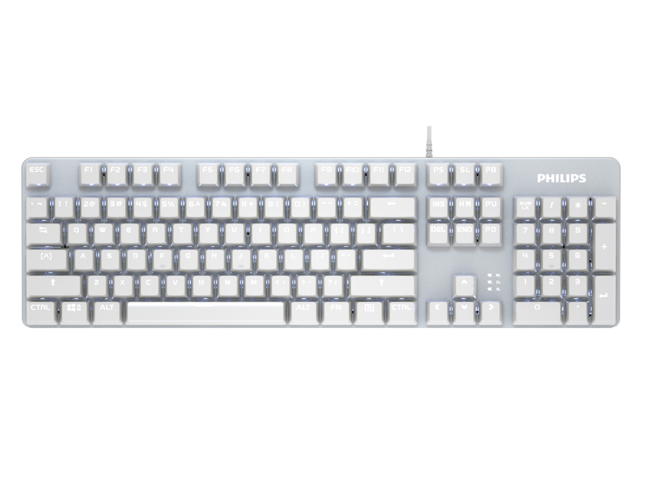 飞利浦 SPK8401-银白白光青轴 机械键盘