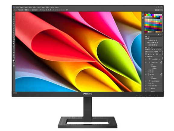 飞利浦 275E1E 27英寸 2K IPS 75Hz 升降支架 sRGB104% 家用娱乐 游戏模式 高清办公显示器 拼接显示屏 