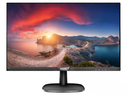 飞利浦 273V7QDSBF 27英寸 IPS 75Hz 低蓝光爱眼 可壁挂 三接口 家用娱乐 办公电脑游戏显示器 窄边显示屏 
