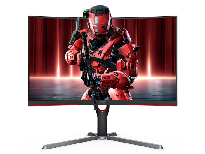 AOC CQ27G3S 27英寸 1000R 2K高清 165Hz HDR10 1ms响应 广色域 窄边框 旋转升降 曲面电竞电脑显示器 