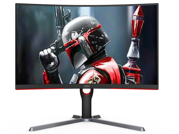 AOC CQ27G3Z 27英寸 2K高清 240Hz 1000R 0.5ms响应 HDR10 广色域 窄边框 旋转升降 曲面电竞电脑显示器 