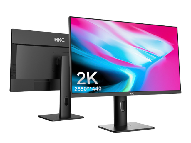 HKC T2751Q 27英寸 2K高清办公显示器 IPS屏 Type-C 65W反向充电 升降旋转 三面微边框 支持壁挂 液晶显示屏 