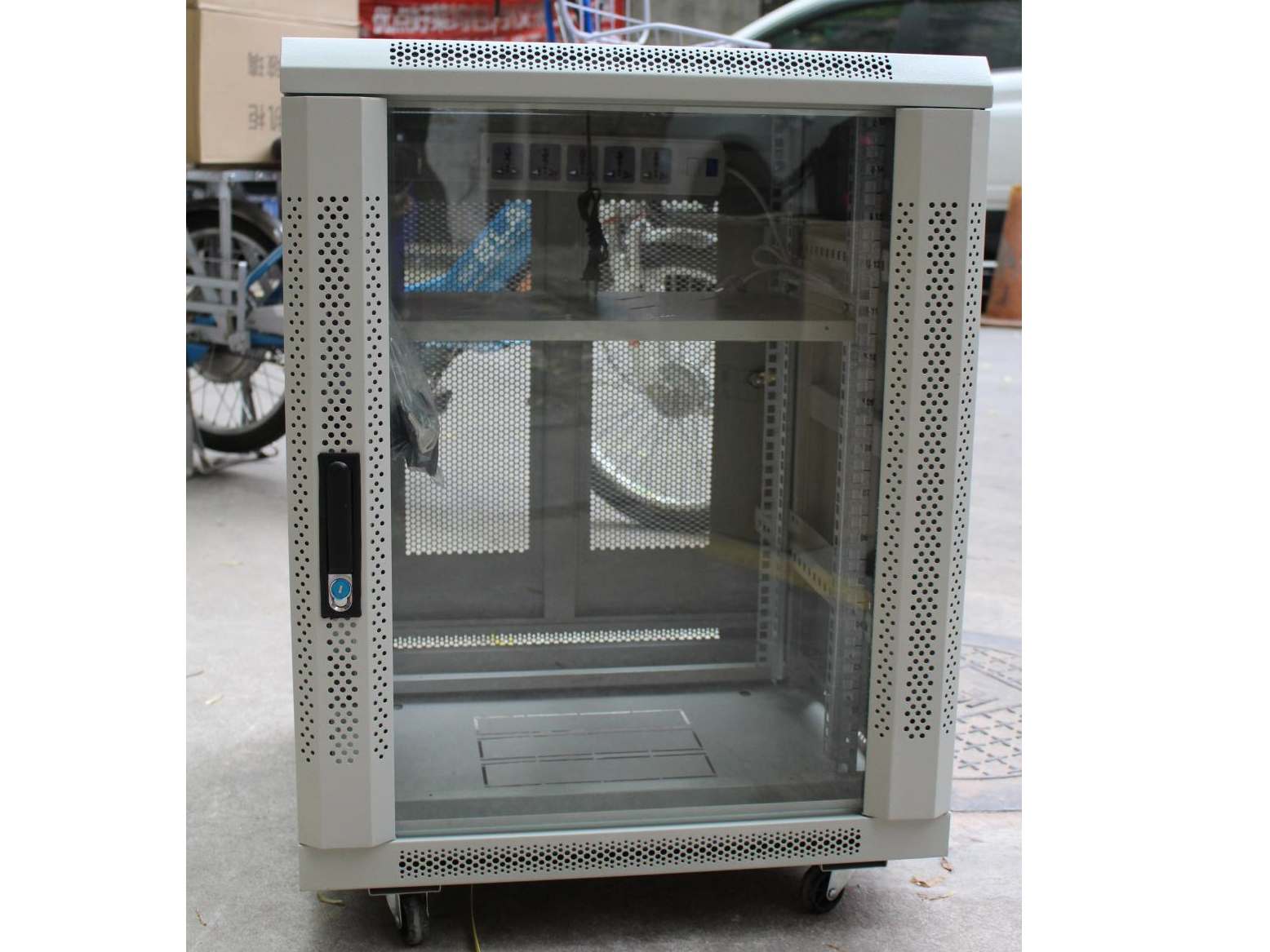 创兴机柜 800X600X600 0.8米黑色豪华型落地式机柜 14U豪华机柜
