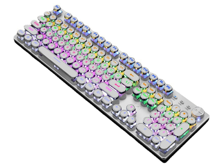 新盟 X9白色朋克電鍍機械鍵盤