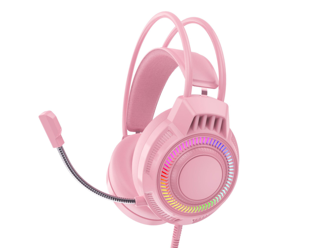 火槍師 G61耳機 3.5  游戲頭戴式耳機粉色電競