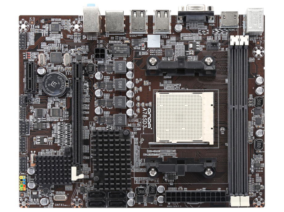 昂达主板A78SD3电脑AMD主板台式机AM3接口cpu游戏DDR3双通道内存支持4k显示器带集成显卡