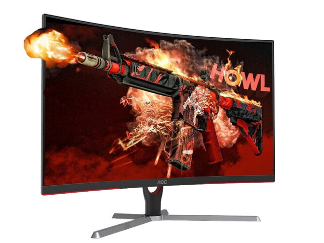 AOC 32英寸 电竞显示器1ms响应 2K高清 HDR 广色域 1500R曲率台式机游戏曲面显示屏 C32G3E