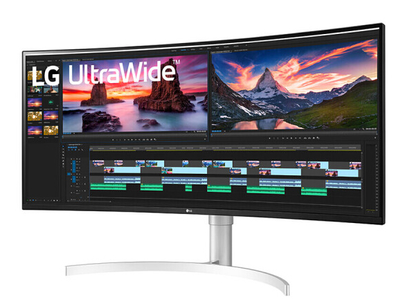 LG 38英寸曲面屏 准4K显示器144Hz NanoIPS面板 21:9带鱼屏 雷电3充电94W 兼容G-Sync 38WN95C-W