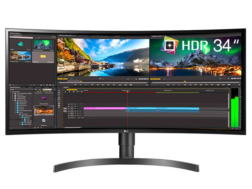 LG 34WL85C-B 34英寸2K曲面电脑显示器 HDR IPS 21:9超宽带鱼屏显示屏幕 sRGB 99%微边框 带音箱 可升降挂壁 