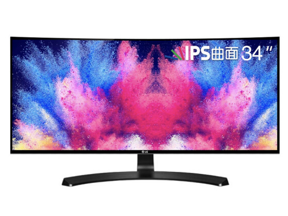 LG  34UC88-B  34英寸 21:9 曲面 带鱼屏 2K IPS 硬屏 显示器 广色域 FreeSync 升降底座 低闪屏 滤蓝光 显示