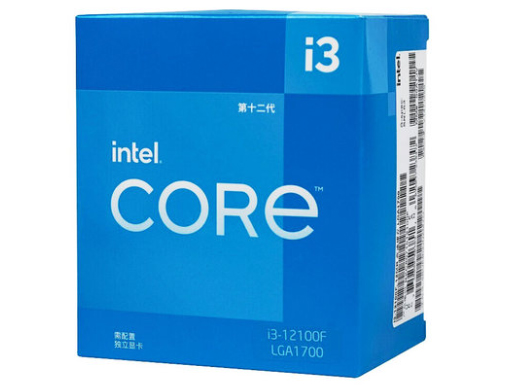 Intel/英特尔 12代酷睿i3-12100F盒装CPU 台式机电脑处理器