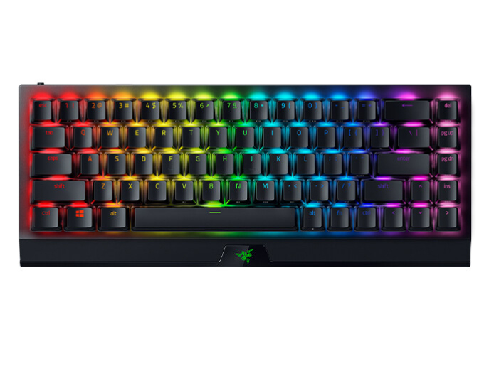雷蛇 Razer 黑寡妇蜘蛛V3迷你无线幽灵键帽版 机械键盘 游戏键盘 68键 无线蓝牙有线键盘 RGB灯效 绿轴