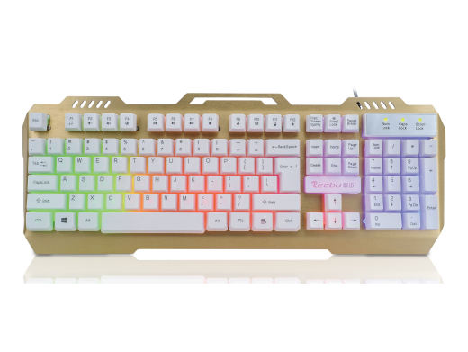雷步 CS-270 彩虹背光钢板游戏键盘