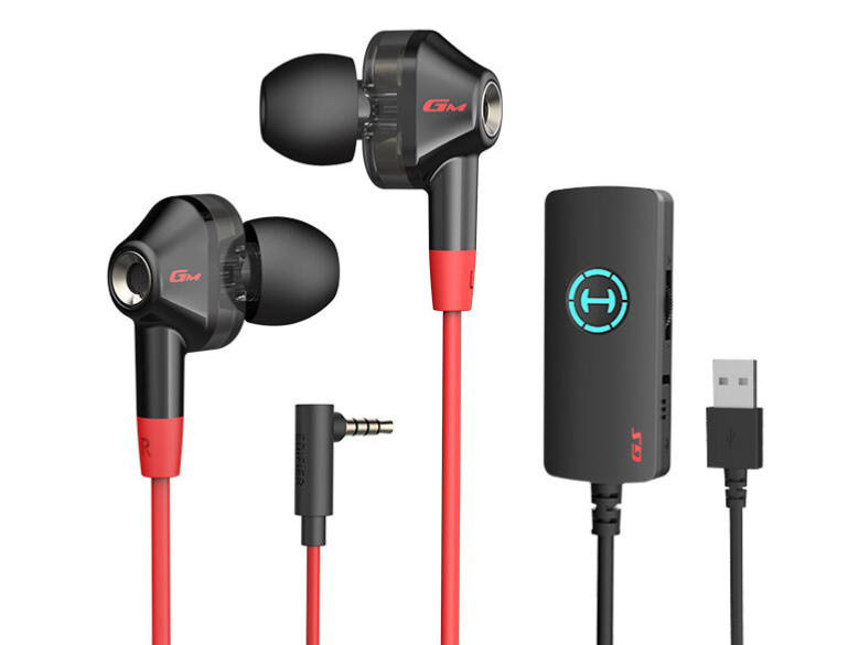 漫步者(EDIFIER)HECATE GM360声卡版 入耳式双动圈四核游戏耳机