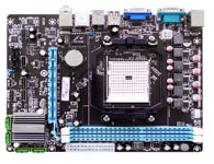 智仁 FM2A55A
支持最新Trinity核心的Socket FM2接口，支持AMD A系列/E系列處理器，-搭載內建APU繪圖核心(DX11)于處理器，-內建1 PCI-E 2.0 x16顯卡接口并支持AMD Dual Graphics和CrossFireX技術