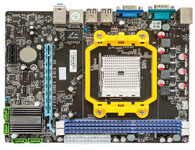 智仁 F1A55A
支持最新Socket FM1之32納米AMD A系列/E系列處理器，-搭載內建AMD Radeon HD 65xx/64xx/63xx系列繪圖核心(DX11)于處理器，-內建1 PCI-E 2.0 x16顯卡接口并支持AMD Dual Graphics和CrossFireX技術