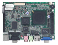 EBC 320
AMD Geode™ LX800处理器，128 KB L2缓存
集成VIA CS5536芯片组
1 x SO-DIMM插槽，支持高达1GB Non-ECC/Non-registered DDR SDRAM
1 x Realtek 8139C+ 10/100 Ethernet控制器
支持CRT/TTL LCD
紧凑的Flash插槽