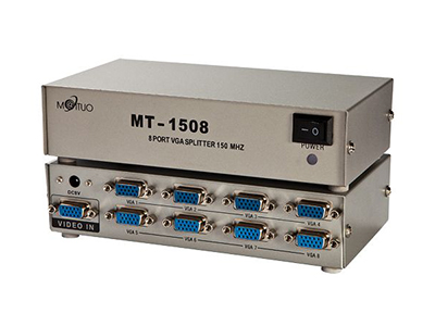 MT-1508    8口VGA分配器、150MHZ 铁盒
