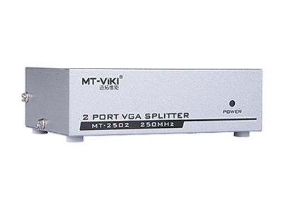 MT-2502    2口VGA分配器、250MHZ  铁盒 ( 新款 )                            

