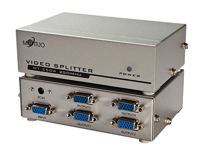 MT-2504    4口VGA分配器、250MHZ 铁盒
