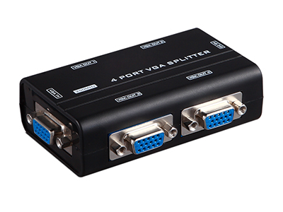 MT-2504AS    4口VGA分配器、250MHZ、塑盒
