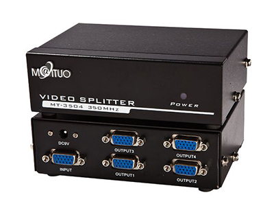 MT-3504    4口VGA分配器、350MHZ 铁盒
