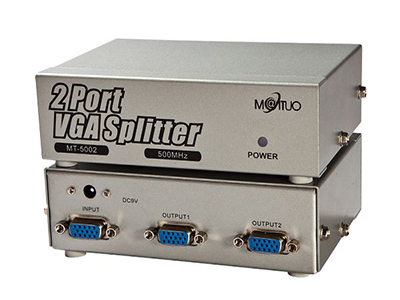 MT-5002    2口VGA分配器、500MHZ 铁盒，支持2048*1536
