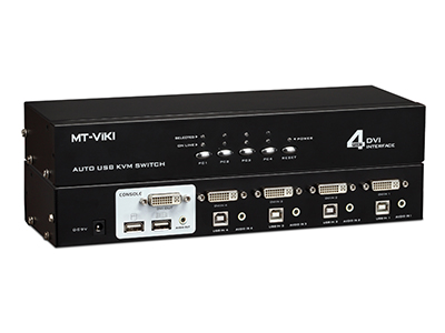 MT-2104DL    4口KVM 热键、USB2.0、四条1.5米原厂高品质KVM专用线、DVI接口
