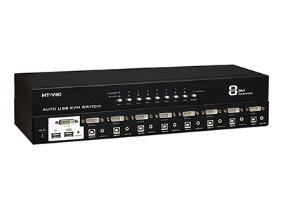 MT-2108DL    8口KVM 热键、USB2.0、八条原厂KVM专用线、DVI接口
