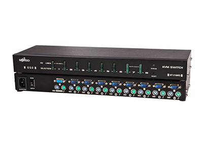 MT-2108RD    8口KVM 热键、PS/2、带OSD菜单，带8条线
