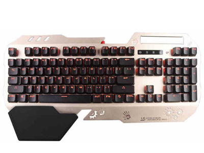 血手幽灵 B860  产品定位：光轴机械键盘；按键技术：机械轴（光轴）；连接方式：有线；键盘接口：USB；按键数：104键；键盘布局：全尺寸式；按键寿命：10000万次；按键行程：中；