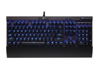 海盗船 Gaming系列 K70 LUX 蓝光    ”背光效果：单色背光
类型：机械键盘，游戏键盘
连接方式：有线
游戏性能：发烧级
轴体类型：红轴
数字键盘：有数字键盘”
