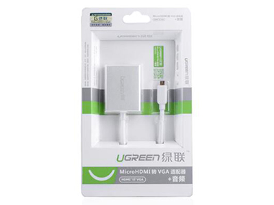 MM111     Micro HDMI 转VGA 转换器（胶壳）25cm                                 分辨率：1920*1080                          彩盒包装







