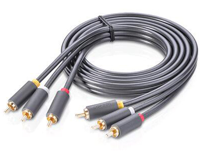 AV105    ”3RCA公对3RCA公影音线
（28#2C+S21/0.10 ）*3F OD5.5MM*3 
铝箔袋包装”







