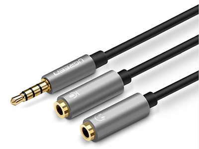 AV141    3.5公转2母 分线器 (AUX和唛）   铝壳                                    彩盒包装









